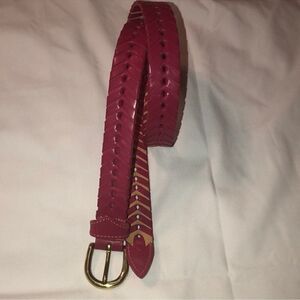 Genuine Leather Belt M in Fuchsia Pink